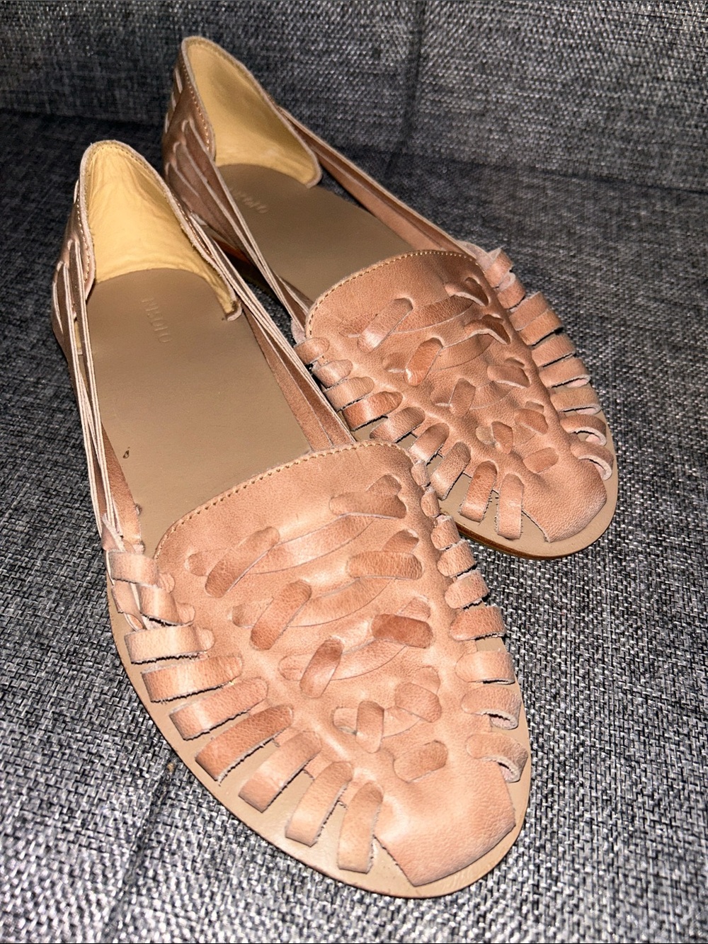 NEW - Nisolo Woven Huarache Flats in Tan Leather